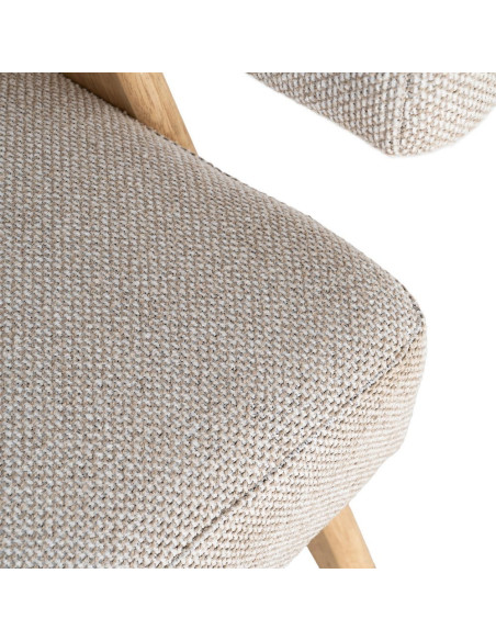 Fauteuil scandinave beige en tissu et bois 74x76x85 cm Lomarero Ixia - 10