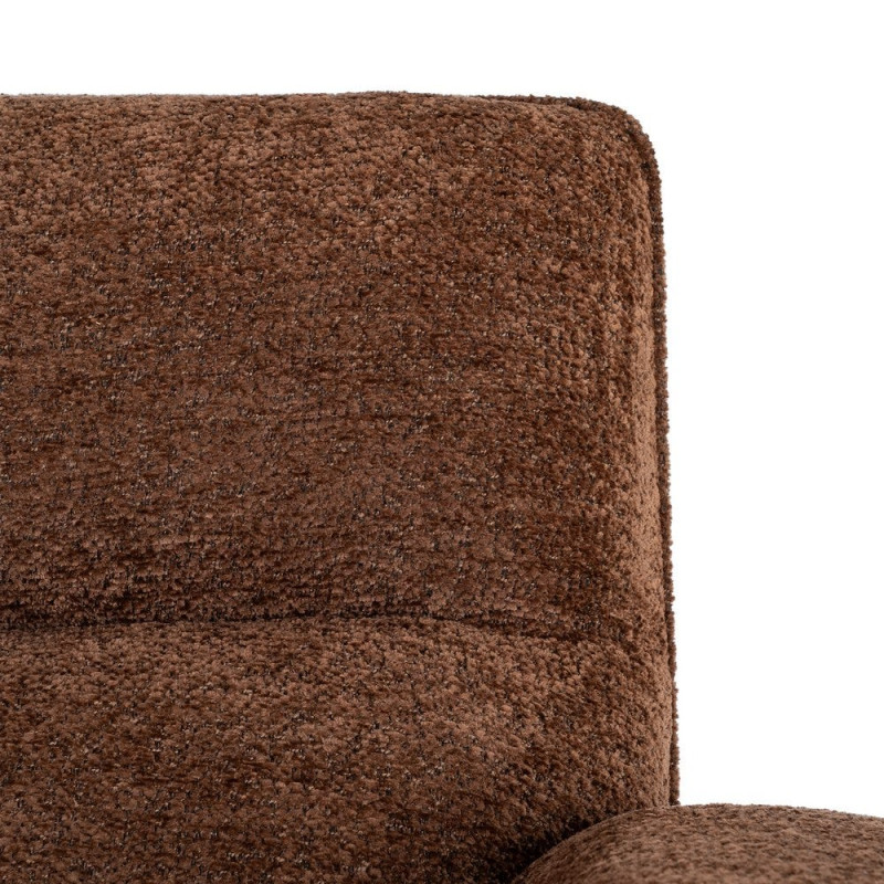 Fauteuil lounge marron chocolat en bouclette et bois 96x86,5x82,5 cm Isenano Ixia - 7