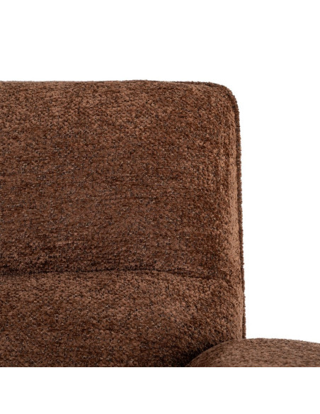 Fauteuil lounge marron chocolat en bouclette et bois 96x86,5x82,5 cm Isenano Ixia - 7
