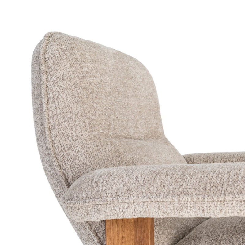 Fauteuil lounge beige en tissu et bois 97x86x80 cm Sarelano Ixia - 3