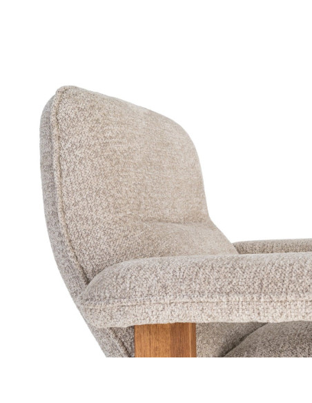 Fauteuil lounge beige en tissu et bois 97x86x80 cm Sarelano Ixia - 3