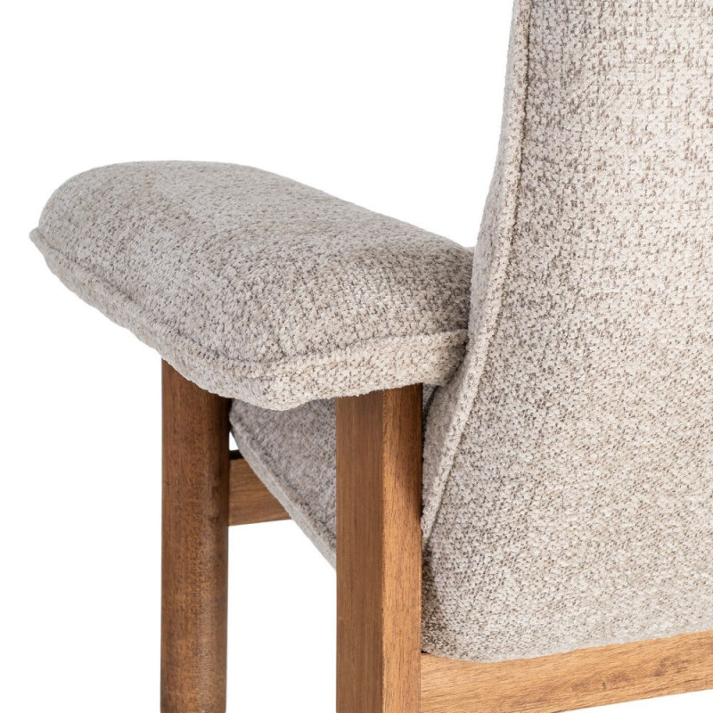Fauteuil lounge beige en tissu et bois 97x86x80 cm Sarelano Ixia - 5