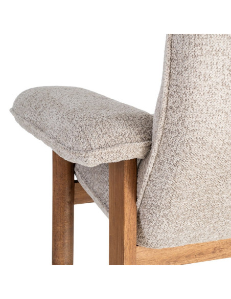 Fauteuil lounge beige en tissu et bois 97x86x80 cm Sarelano Ixia - 5