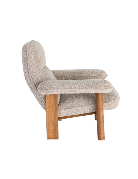 Fauteuil lounge beige en tissu et bois 97x86x80 cm Sarelano Ixia - 6
