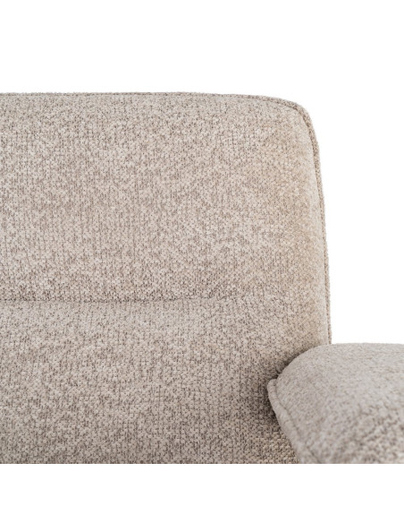 Fauteuil lounge beige en tissu et bois 97x86x80 cm Sarelano Ixia - 7