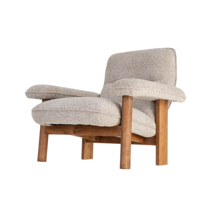 Fauteuil lounge beige en tissu et bois 97x86x80 cm Sarelano Ixia - 8