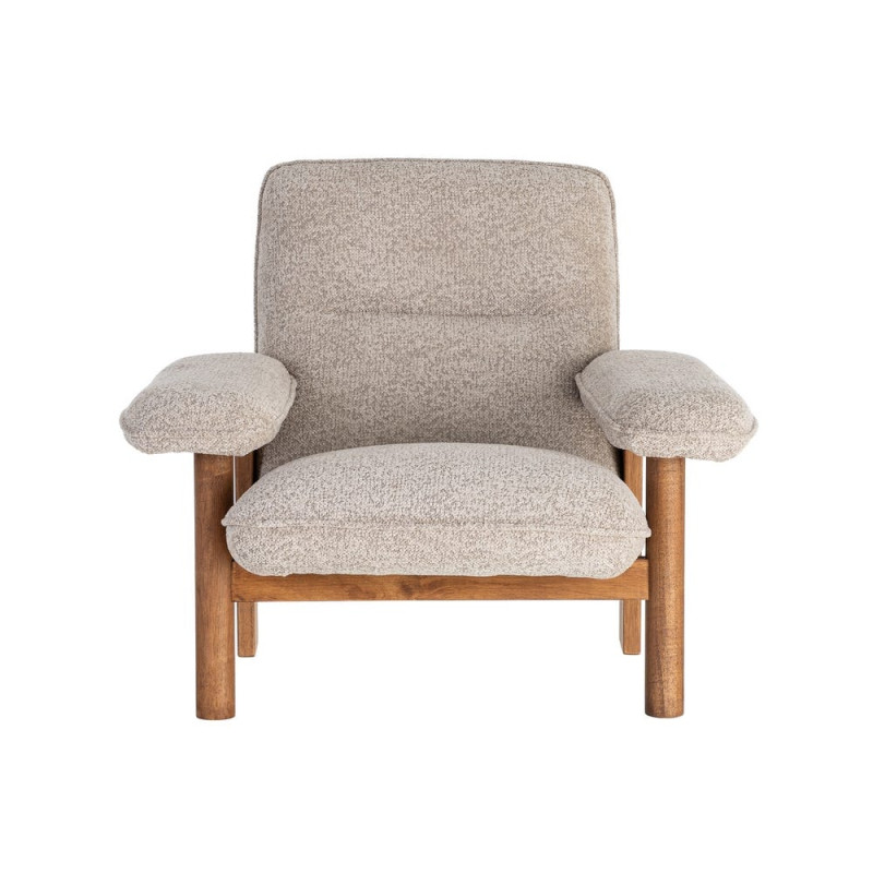 Fauteuil lounge beige en tissu et bois 97x86x80 cm Sarelano Ixia - 9