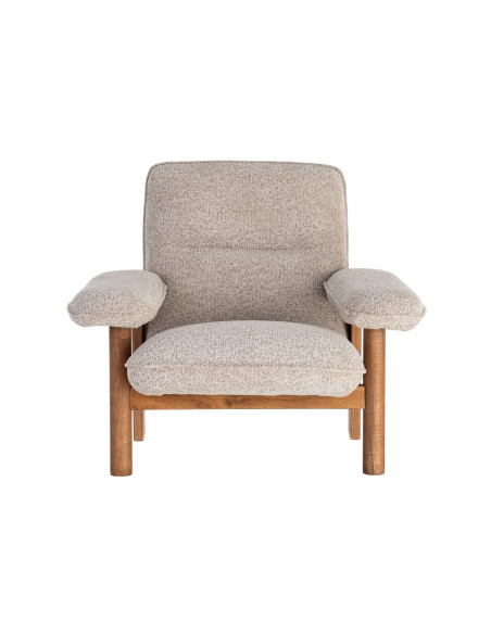 Fauteuil lounge beige en tissu et bois 97x86x80 cm Sarelano Ixia - 9