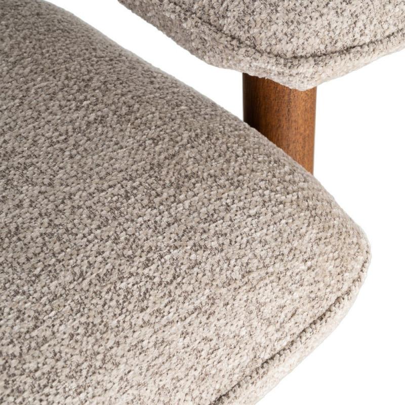 Fauteuil lounge beige en tissu et bois 97x86x80 cm Sarelano Ixia - 10