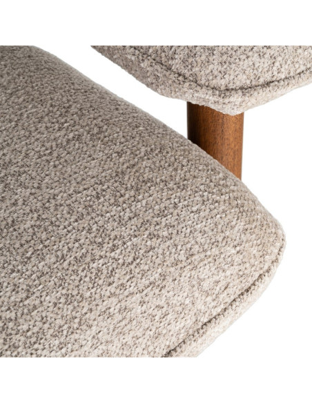 Fauteuil lounge beige en tissu et bois 97x86x80 cm Sarelano Ixia - 10