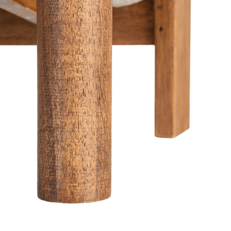 Fauteuil lounge beige en tissu et bois 97x86x80 cm Sarelano Ixia - 11