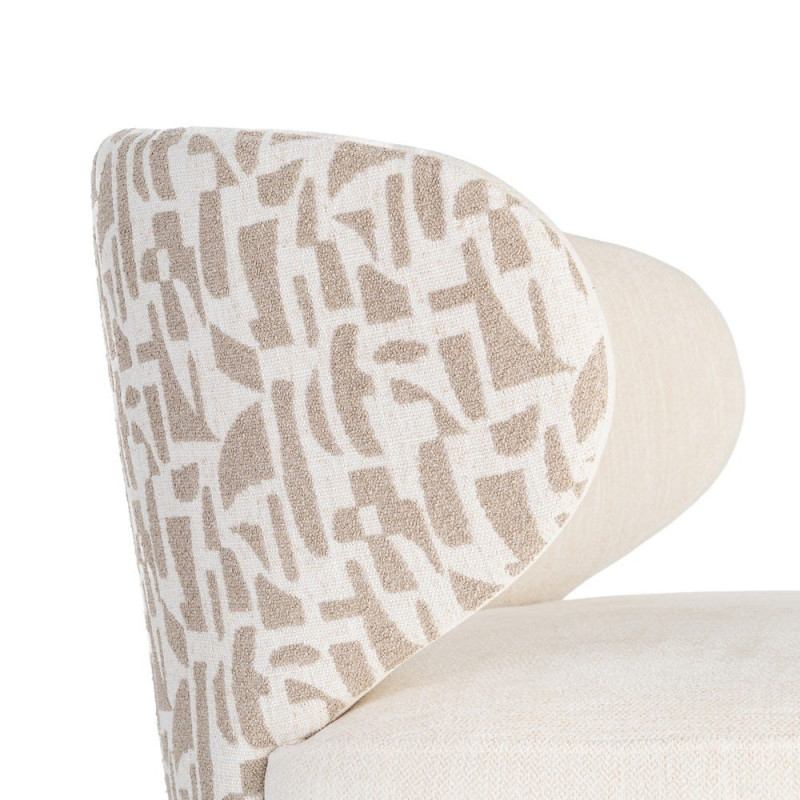 Fauteuil pivotant beige crème à motif graphique 73x68x74 cm Arelano Ixia - 2