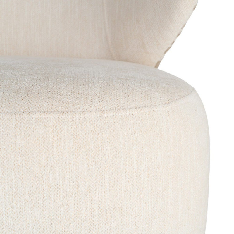 Fauteuil pivotant beige crème à motif graphique 73x68x74 cm Arelano Ixia - 4