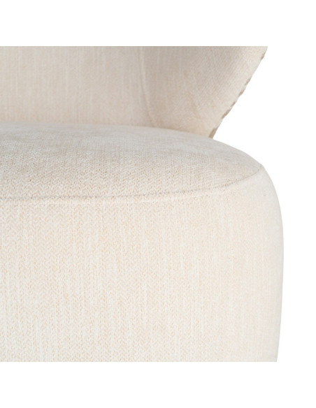 Fauteuil pivotant beige crème à motif graphique 73x68x74 cm Arelano Ixia - 4