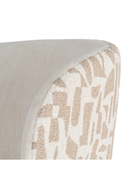 Fauteuil pivotant beige crème à motif graphique 73x68x74 cm Arelano Ixia - 7