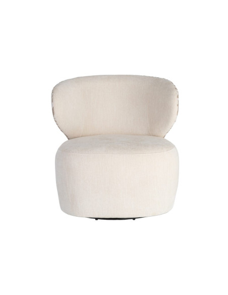 Fauteuil pivotant beige crème à motif graphique 73x68x74 cm Arelano Ixia - 9