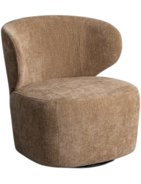 Fauteuil pivotant taupe en tissu 73x68x74 cm Virenedo Ixia - 1