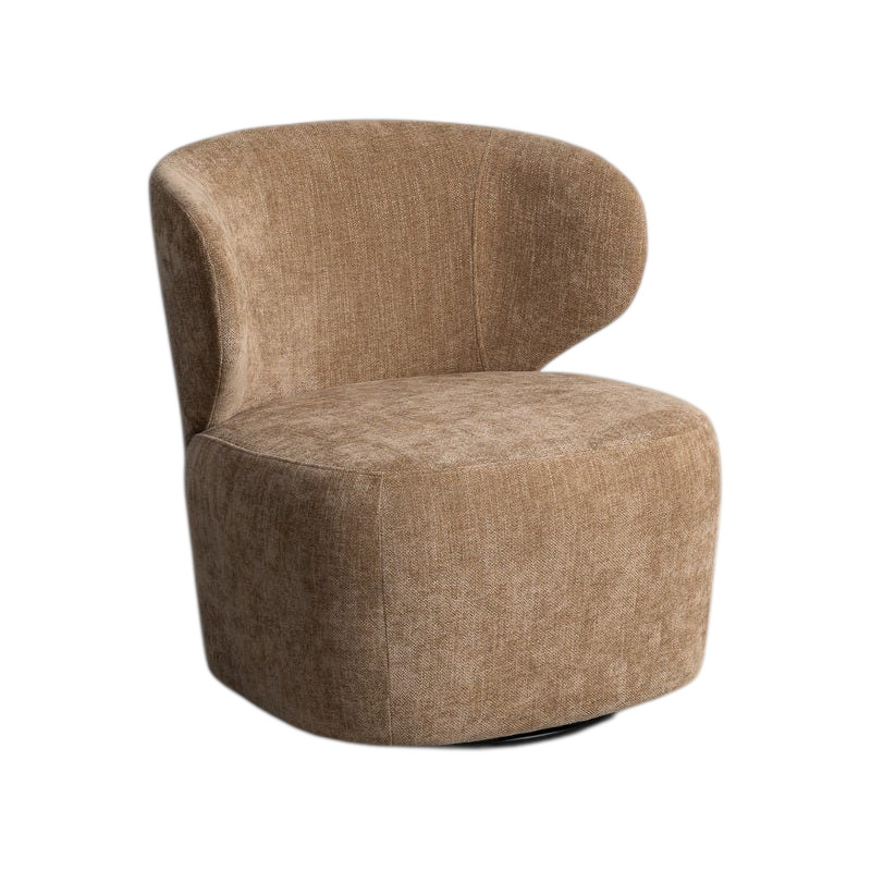 Fauteuil pivotant taupe en tissu 73x68x74 cm Virenedo Ixia - 1