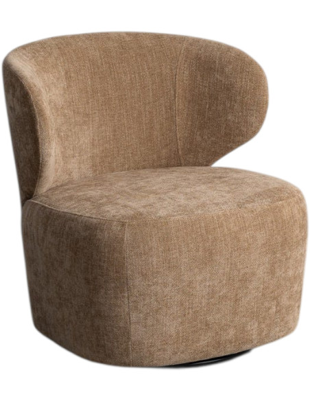 Fauteuil pivotant taupe en tissu 73x68x74 cm Virenedo Ixia - 1