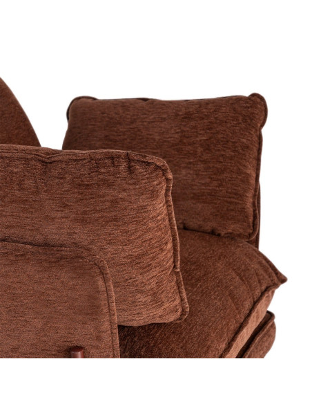Fauteuil lounge marron chocolat en tissu et métal 95x80x79 cm Barelero Ixia - 3