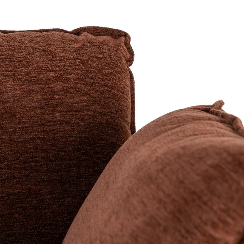 Fauteuil lounge marron chocolat en tissu et métal 95x80x79 cm Barelero Ixia - 7