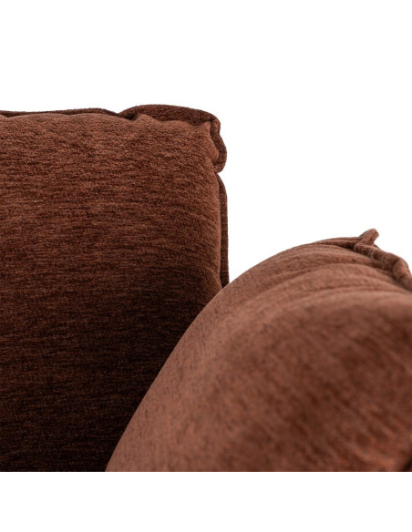 Fauteuil lounge marron chocolat en tissu et métal 95x80x79 cm Barelero Ixia - 7