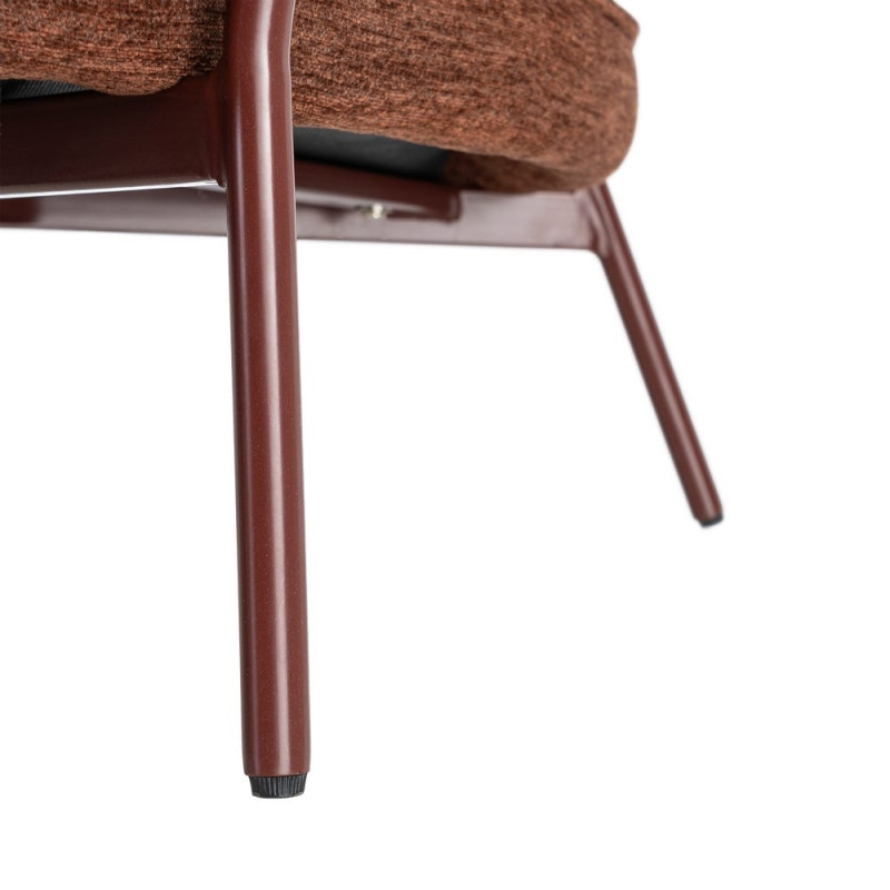 Fauteuil lounge marron chocolat en tissu et métal 95x80x79 cm Barelero Ixia - 10
