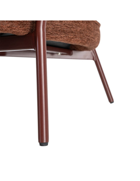 Fauteuil lounge marron chocolat en tissu et métal 95x80x79 cm Barelero Ixia - 10