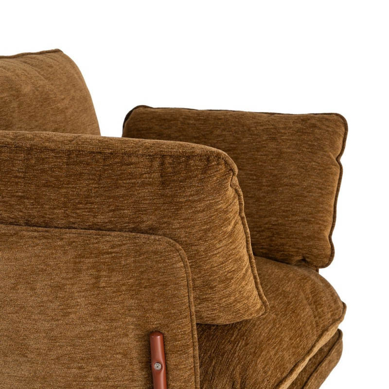 Fauteuil lounge caramel en tissu et métal 95x80x79 cm Barelero Ixia - 3