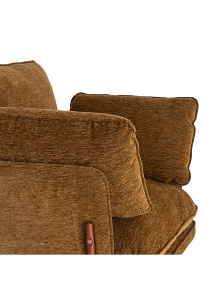 Fauteuil lounge caramel en tissu et métal 95x80x79 cm Barelero Ixia - 3