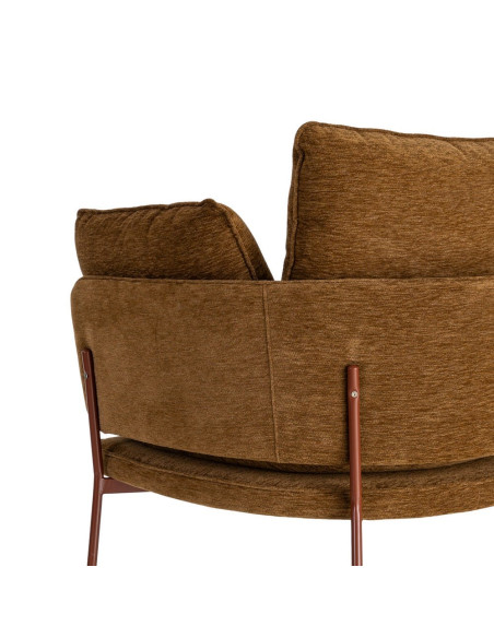 Fauteuil lounge caramel en tissu et métal 95x80x79 cm Barelero Ixia - 5