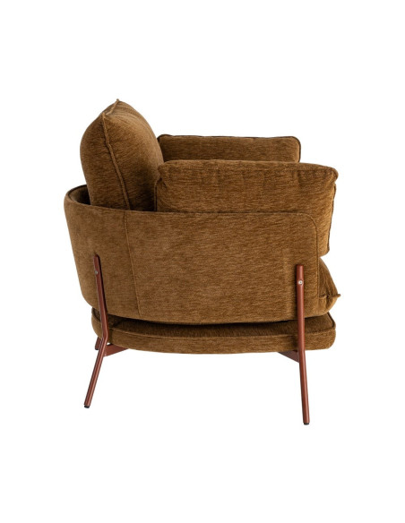 Fauteuil lounge caramel en tissu et métal 95x80x79 cm Barelero Ixia - 6