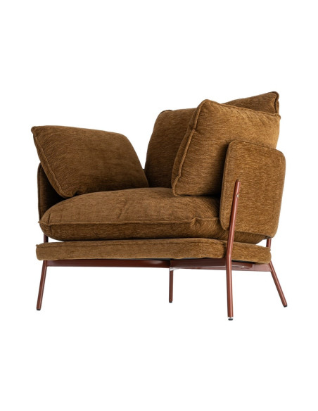 Fauteuil lounge caramel en tissu et métal 95x80x79 cm Barelero Ixia - 8