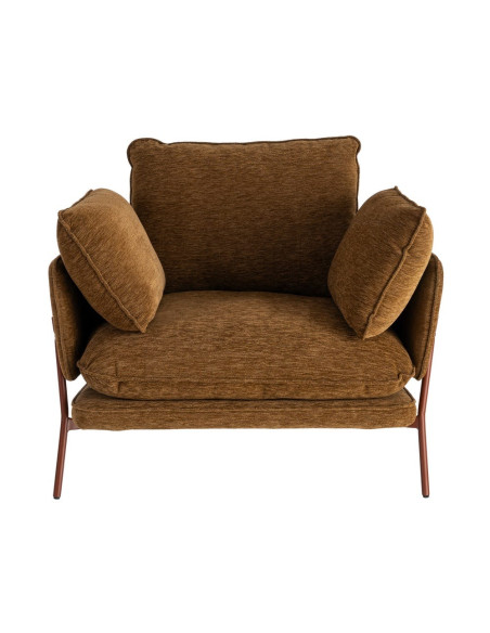 Fauteuil lounge caramel en tissu et métal 95x80x79 cm Barelero Ixia - 9