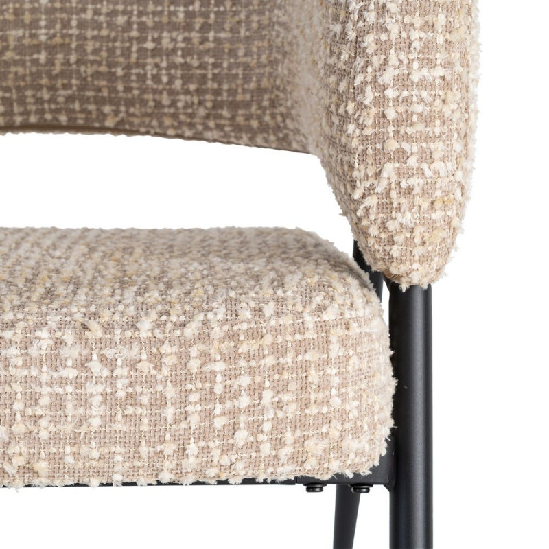Lot de 2 fauteuils beige grège en tissu et métal noir 71x70x75 cm Almarino Ixia - 4