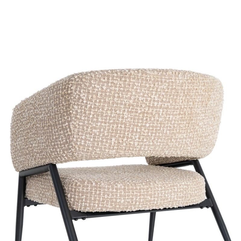 Lot de 2 fauteuils beige grège en tissu et métal noir 71x70x75 cm Almarino Ixia - 5