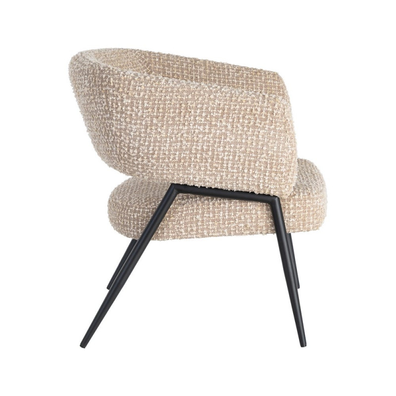 Lot de 2 fauteuils beige grège en tissu et métal noir 71x70x75 cm Almarino Ixia - 6