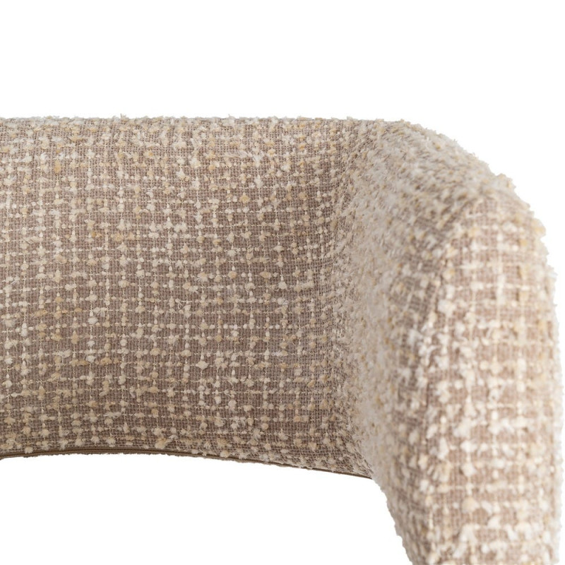 Lot de 2 fauteuils beige grège en tissu et métal noir 71x70x75 cm Almarino Ixia - 7