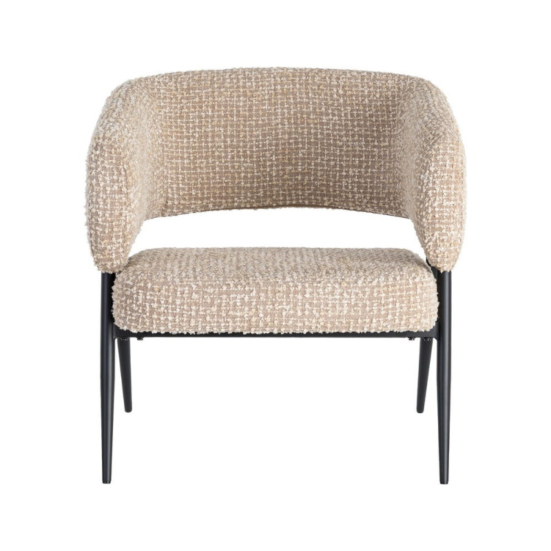 Lot de 2 fauteuils beige grège en tissu et métal noir 71x70x75 cm Almarino Ixia - 9