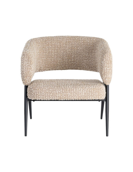 Lot de 2 fauteuils beige grège en tissu et métal noir 71x70x75 cm Almarino Ixia - 9