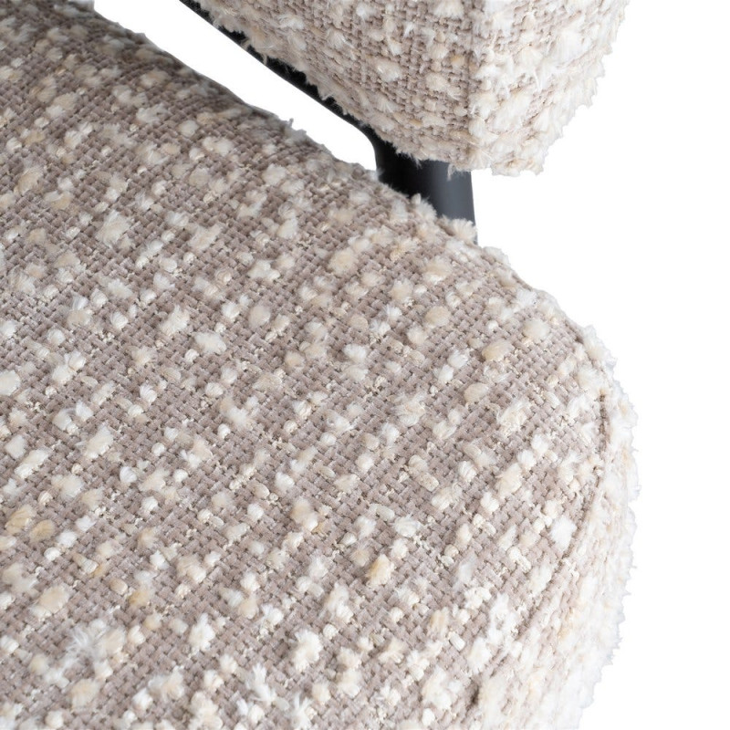 Lot de 2 fauteuils beige grège en tissu et métal noir 71x70x75 cm Almarino Ixia - 10