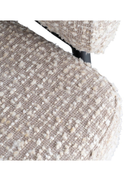 Lot de 2 fauteuils beige grège en tissu et métal noir 71x70x75 cm Almarino Ixia - 10