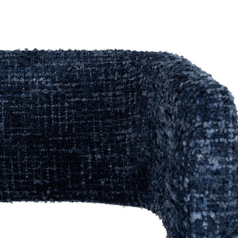 Lot de 2 fauteuils bleu nuit tissu et métal noir 71x70x75 cm Almarino Ixia - 7