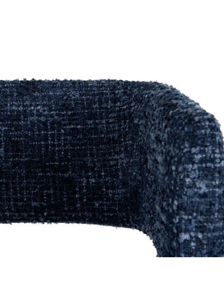 Lot de 2 fauteuils bleu nuit tissu et métal noir 71x70x75 cm Almarino Ixia - 7