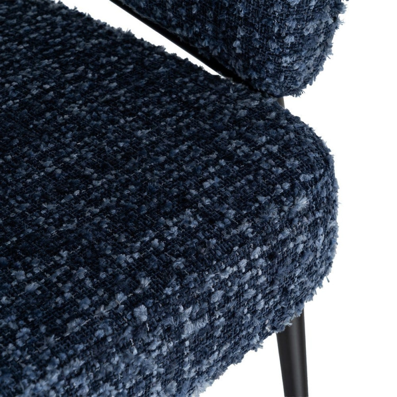 Lot de 2 fauteuils bleu nuit tissu et métal noir 71x70x75 cm Almarino Ixia - 10
