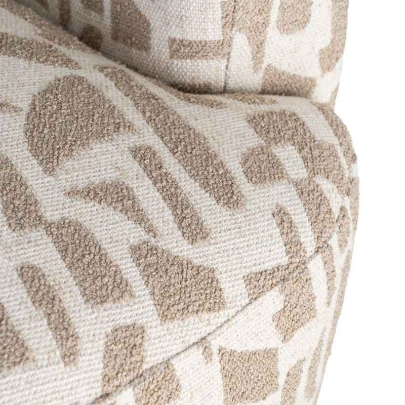 Fauteuil pivotant beige motif géométrique en tissu 73x80x73 cm Morenoro Ixia - 10