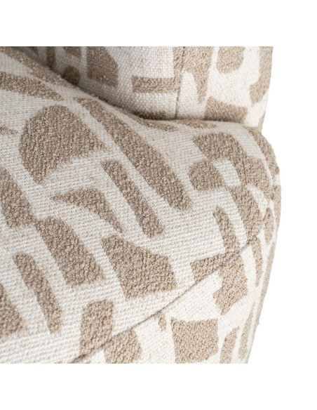 Fauteuil pivotant beige motif géométrique en tissu 73x80x73 cm Morenoro Ixia - 10