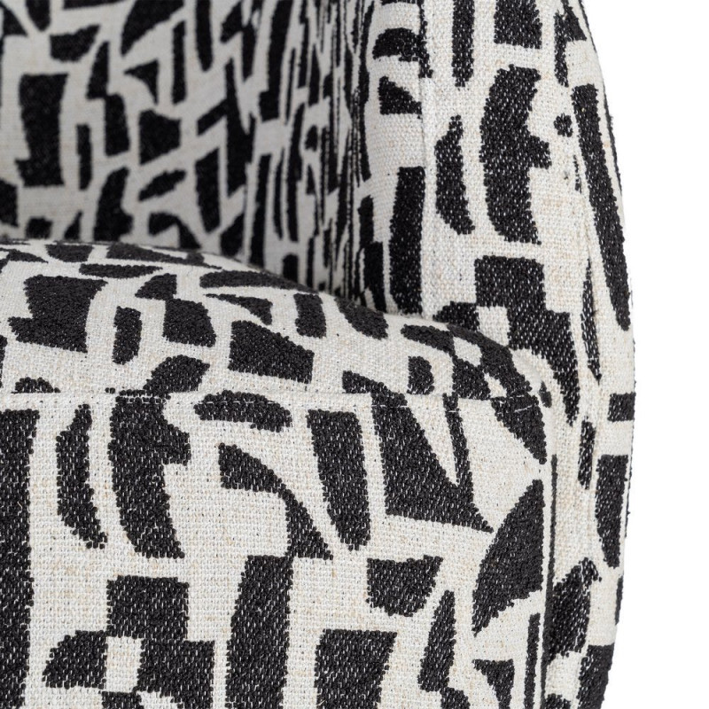 Fauteuil pivotant noir et blanc en tissu 73x80x73 cm Morenoro Ixia - 4
