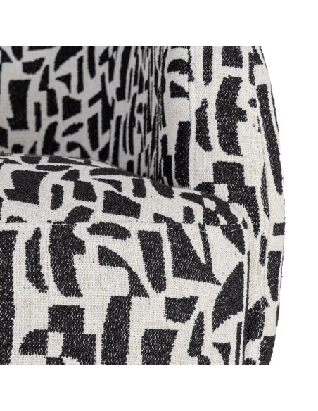 Fauteuil pivotant noir et blanc en tissu 73x80x73 cm Morenoro Ixia - 4