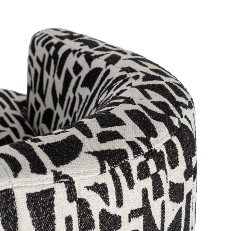 Fauteuil pivotant noir et blanc en tissu 73x80x73 cm Morenoro Ixia - 5